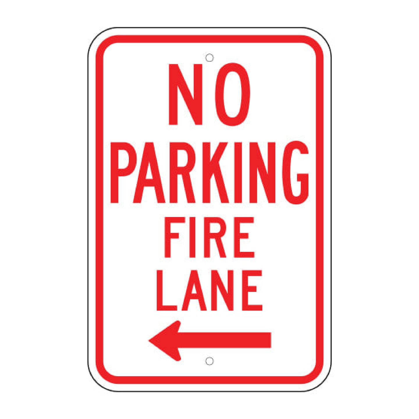 No Parking Fire Lane Left Arrow