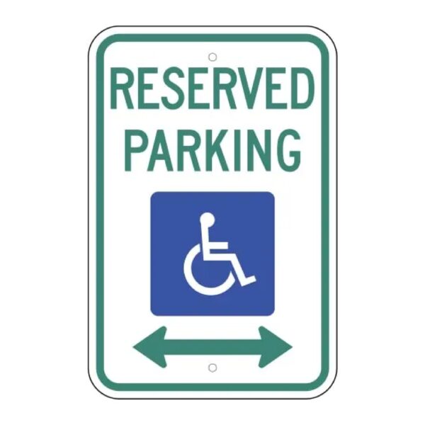 Reserved Parking Double Arrow with Blue Symbol
