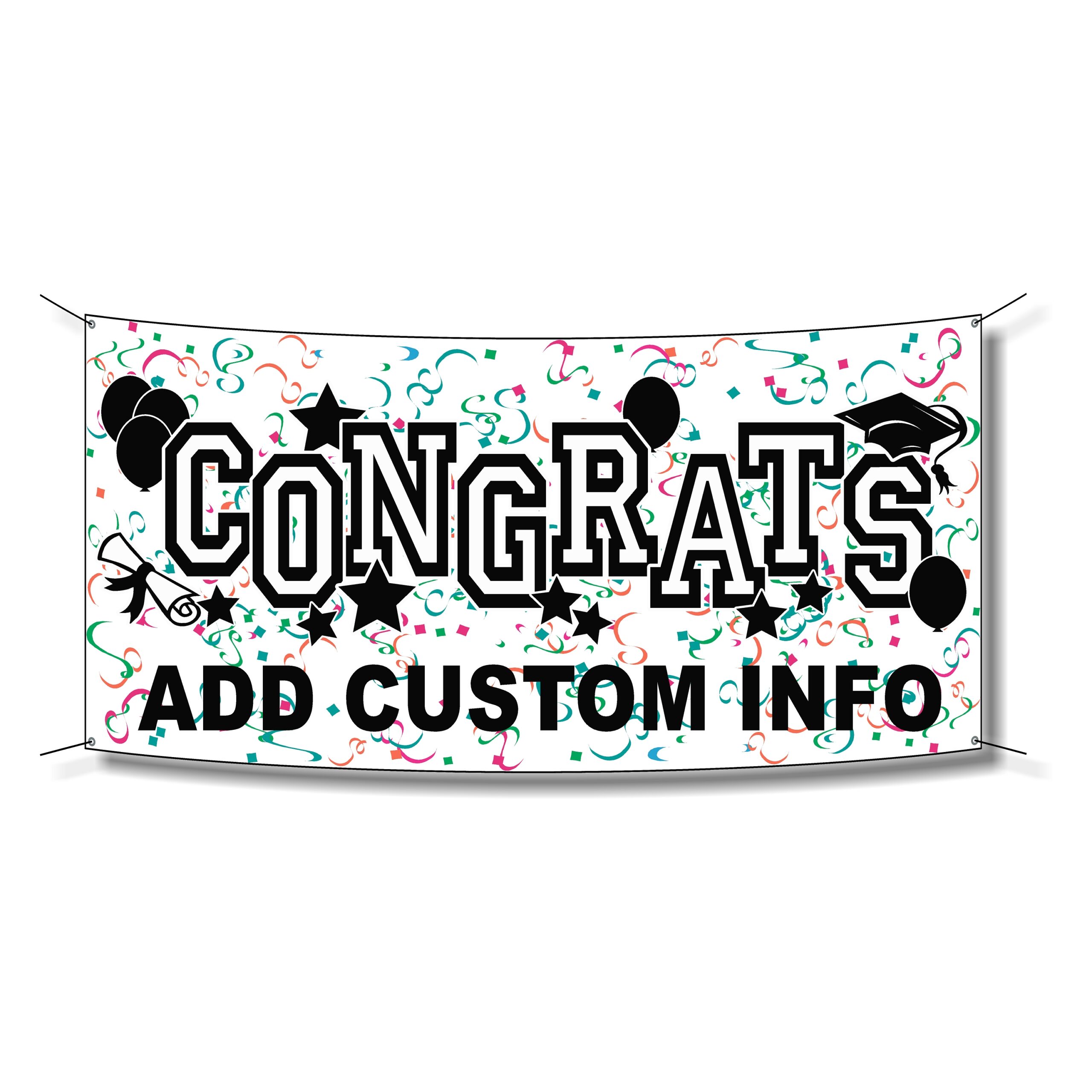 Congrats Graduation Banner 1 – Black