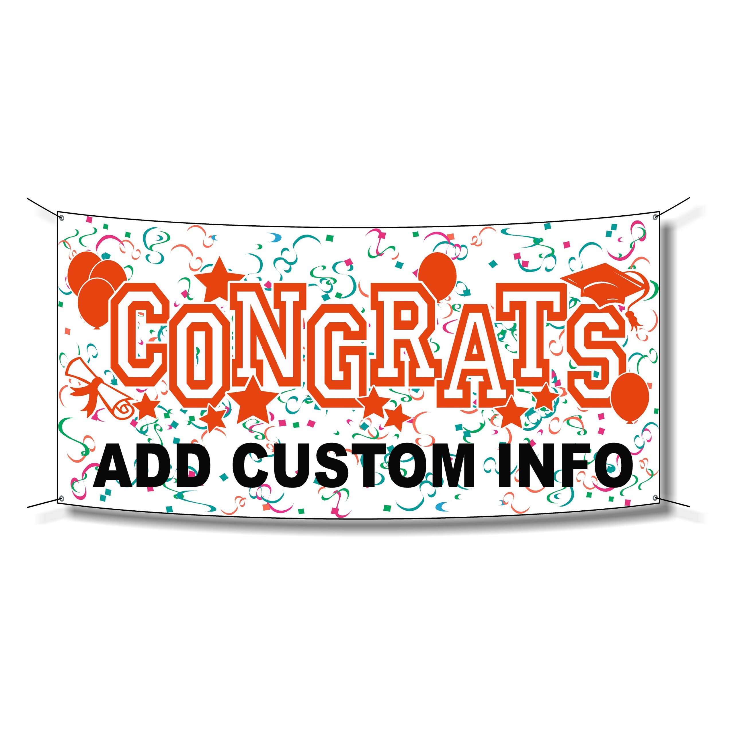 Congrats Graduation Banner 1 – Orange