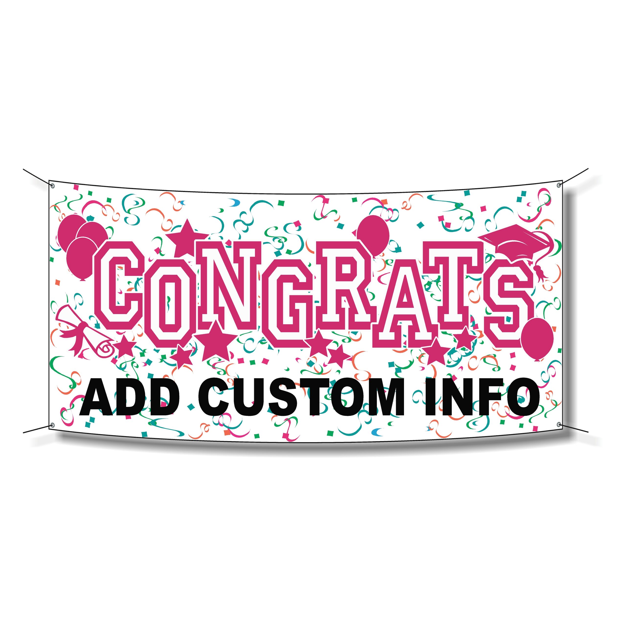 Congrats Graduation Banner 1 – Pink