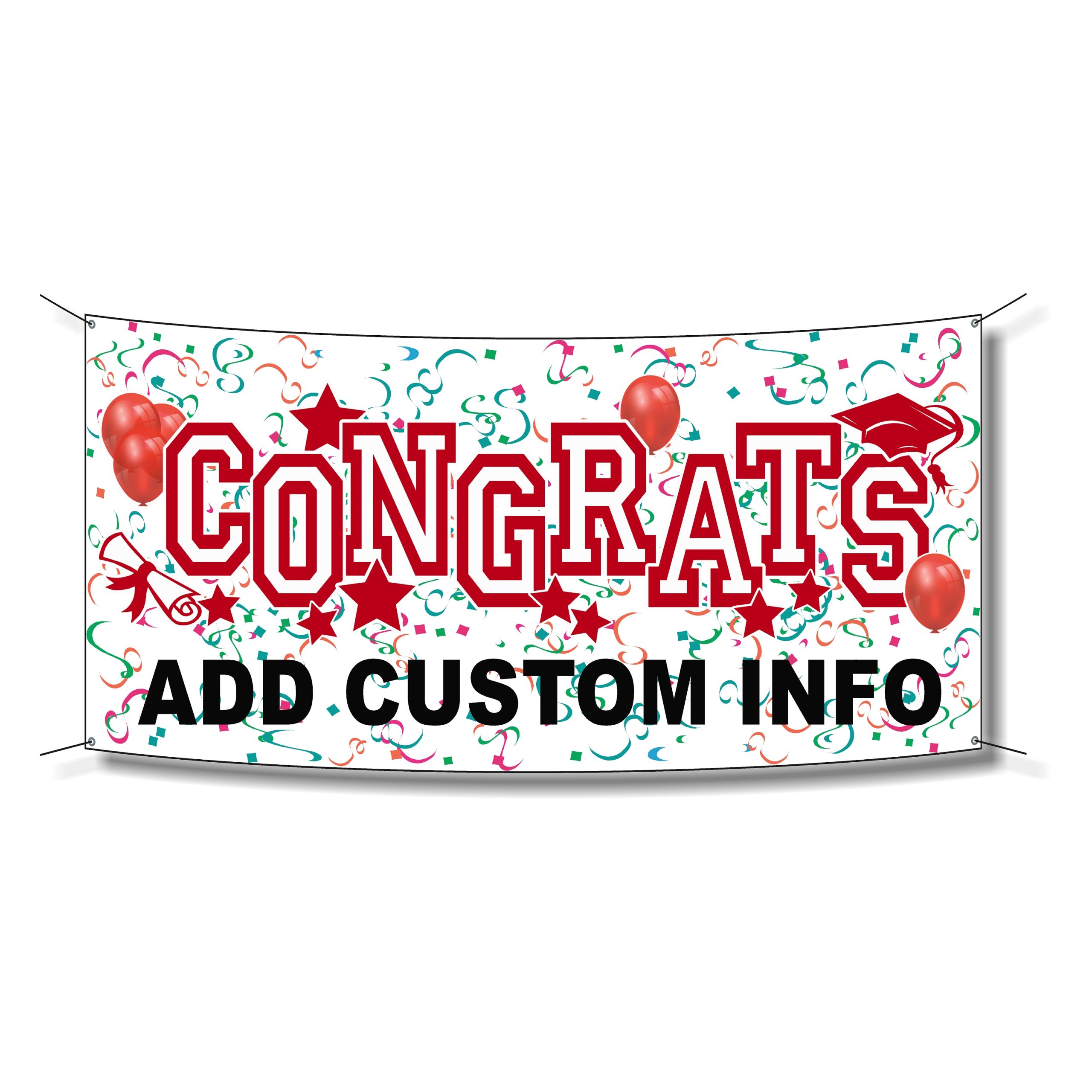 Congrats Graduation Banner 1 – Red