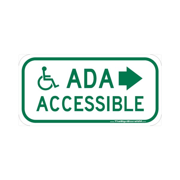ADA Accessible Right Arrow with Symbol Sign - Green