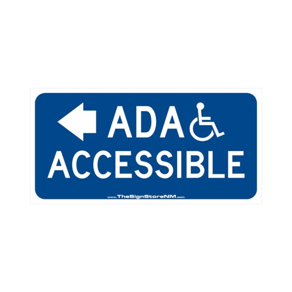 ADA Accessible Left Arrow with Symbol Sign - Blue