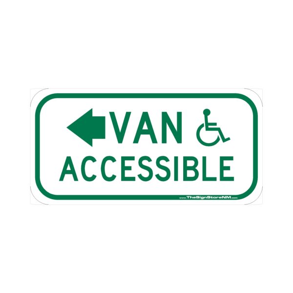Van Accessible Left Arrow with Symbol Sign - Green