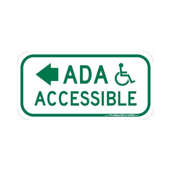 ADA Accessible Left Arrow with Symbol Sign - Green