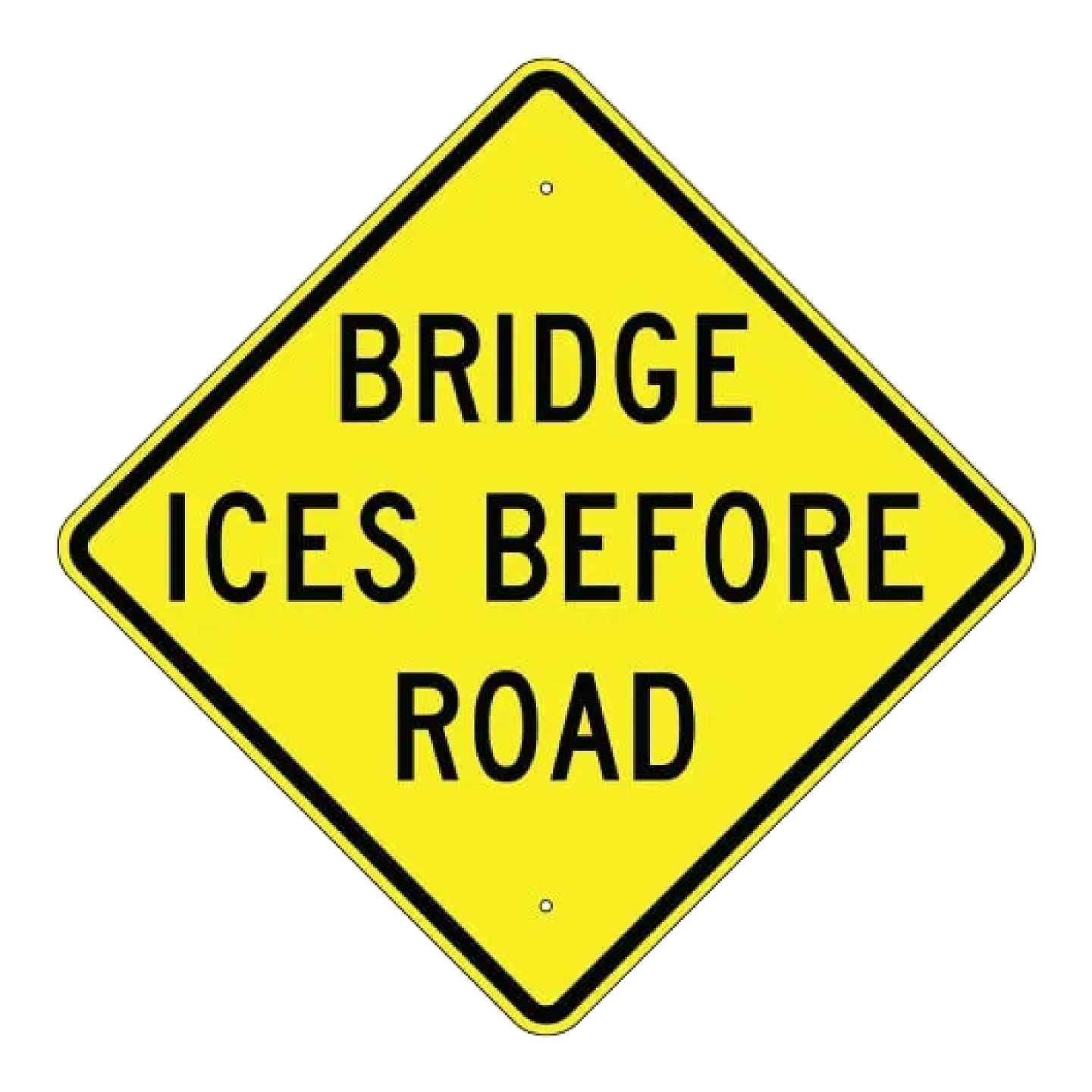 Bridge Ices Before Road Sign - Yellow