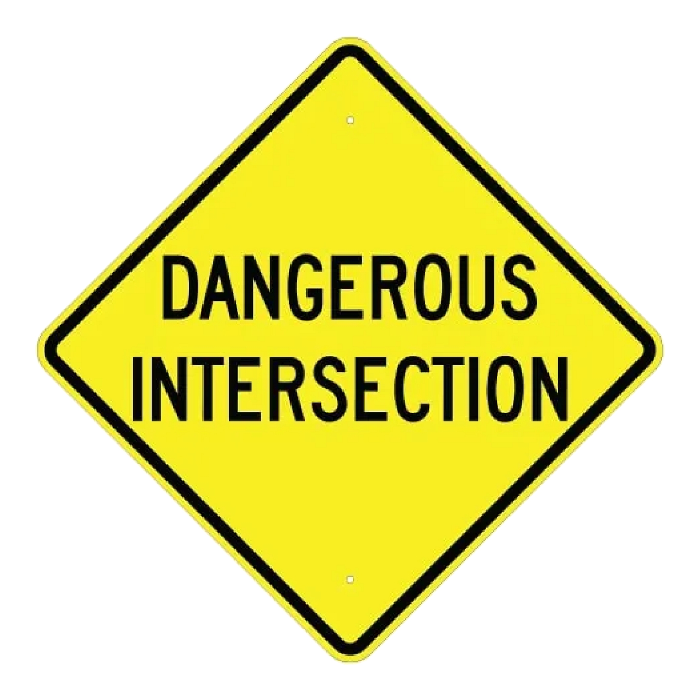 Dangerous Intersection Sign - Yellow