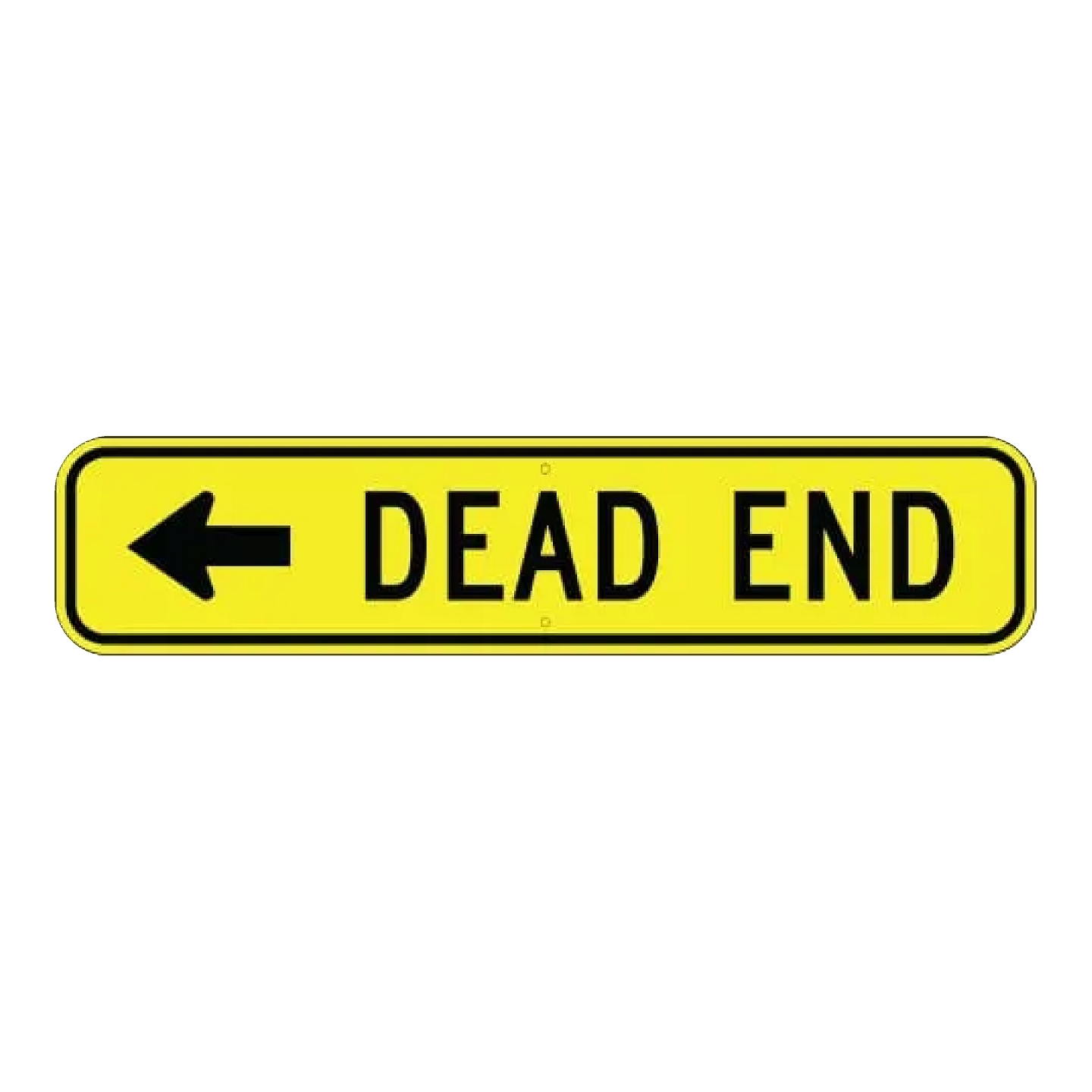 Dead End Left Arrow Sign - Yellow