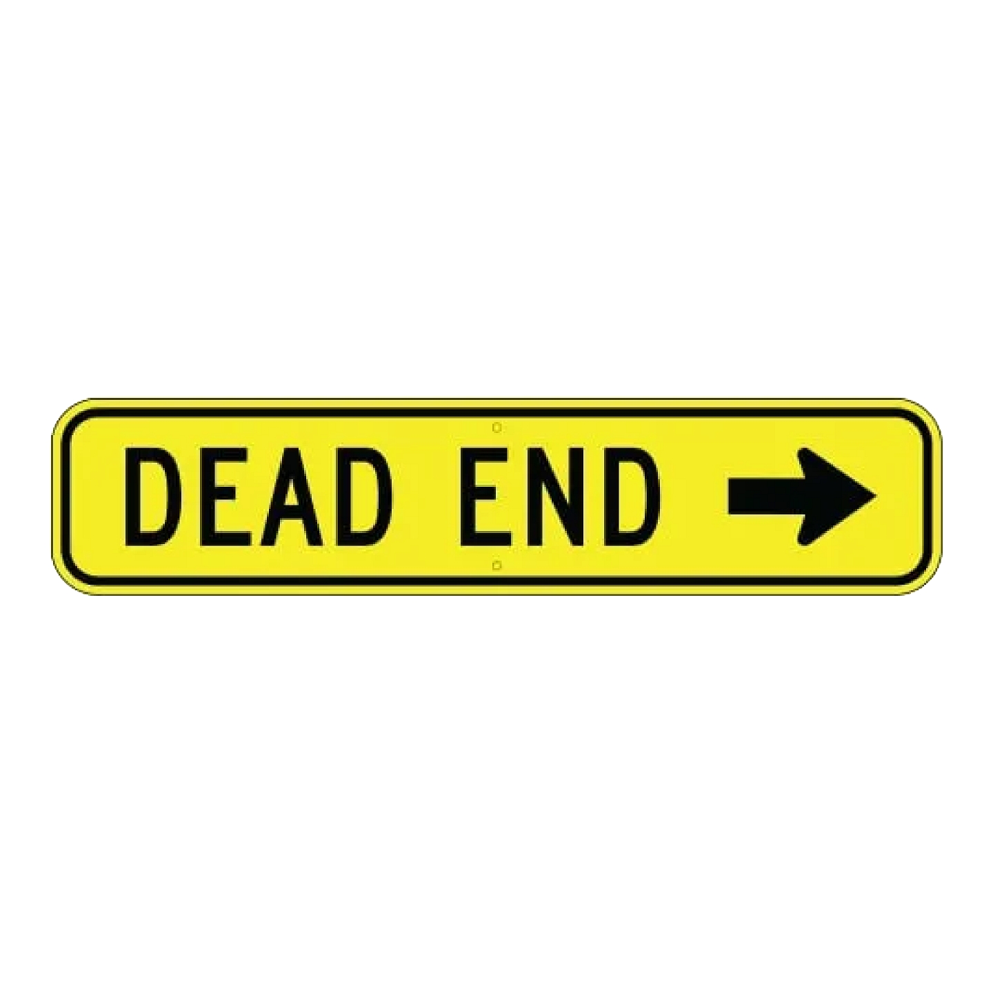 Dead End Right Arrow Sign - Yellow
