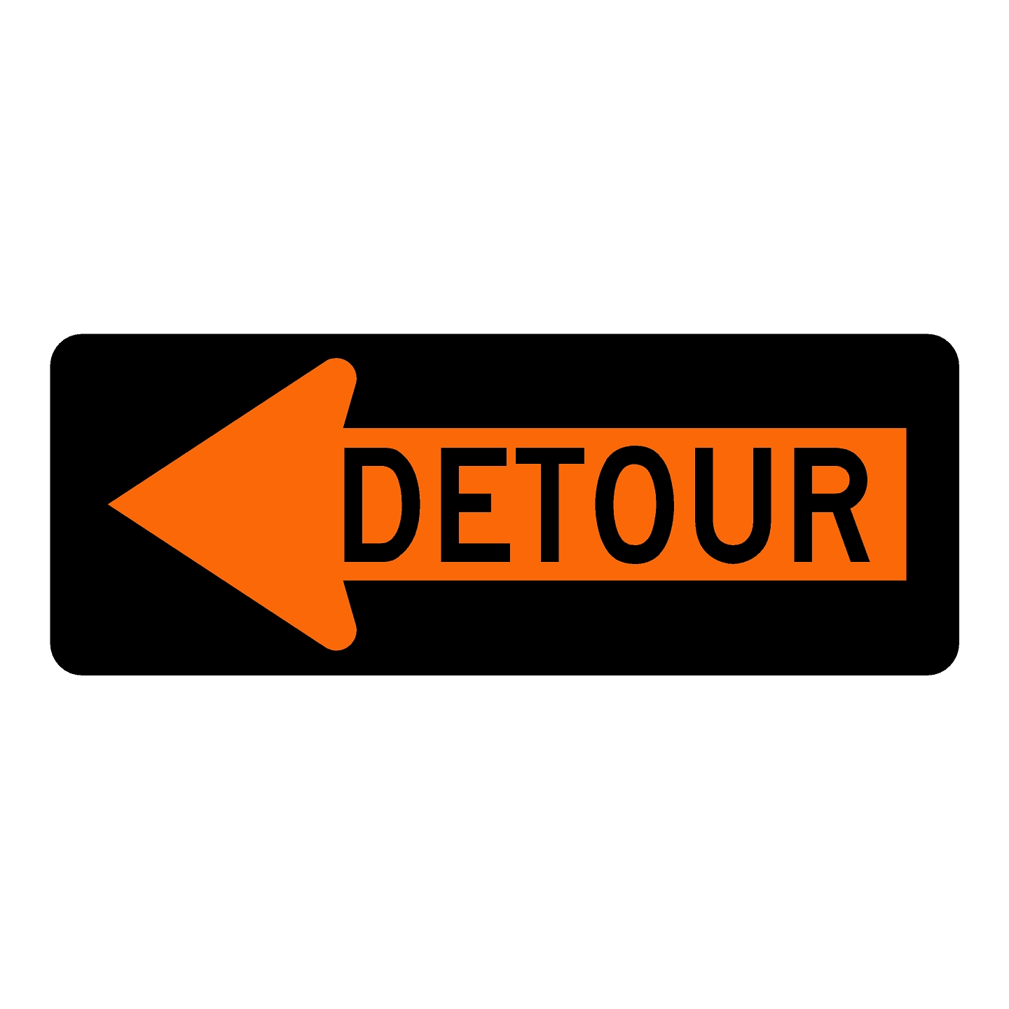 Detour Inside Left Arrow Sign