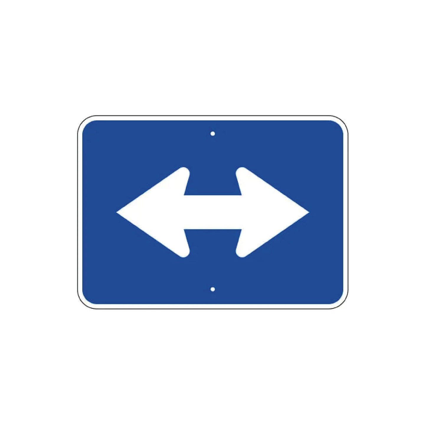 Double Arrow Auxiliary Sign - Blue