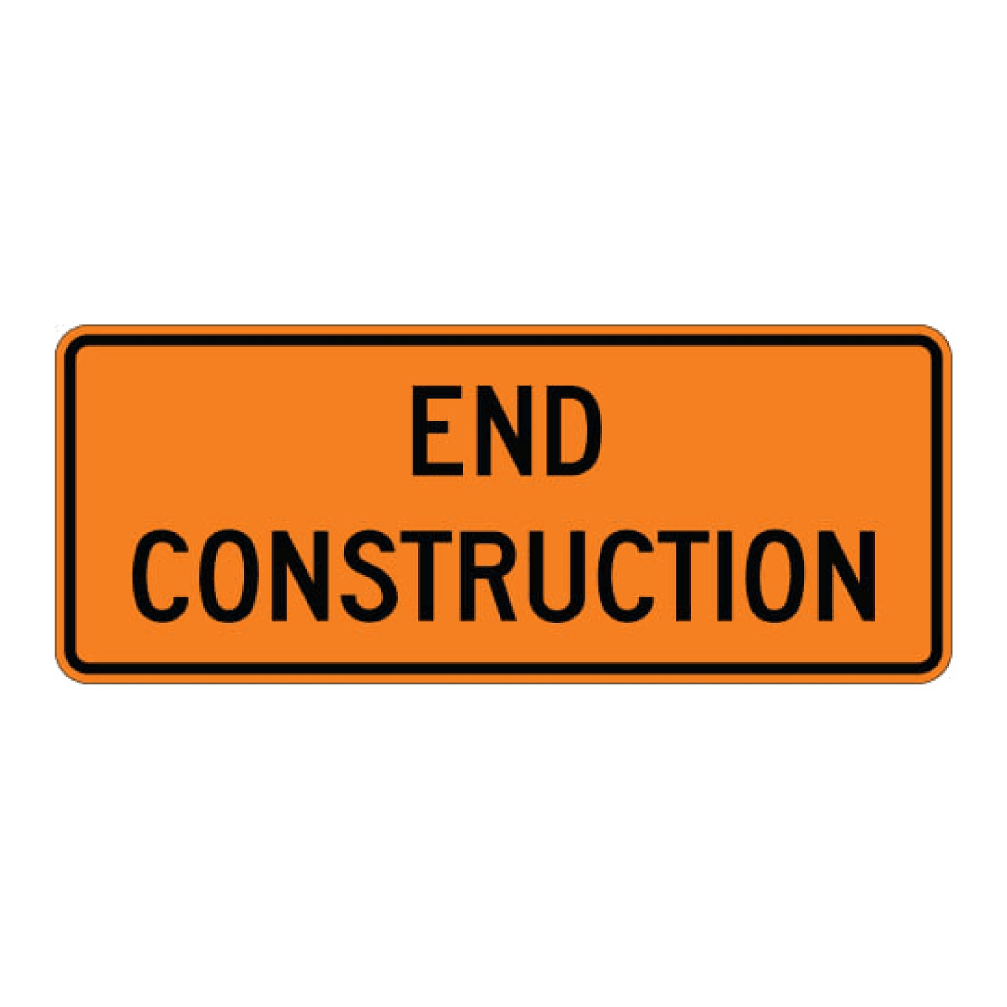 End Construction Sign - Orange
