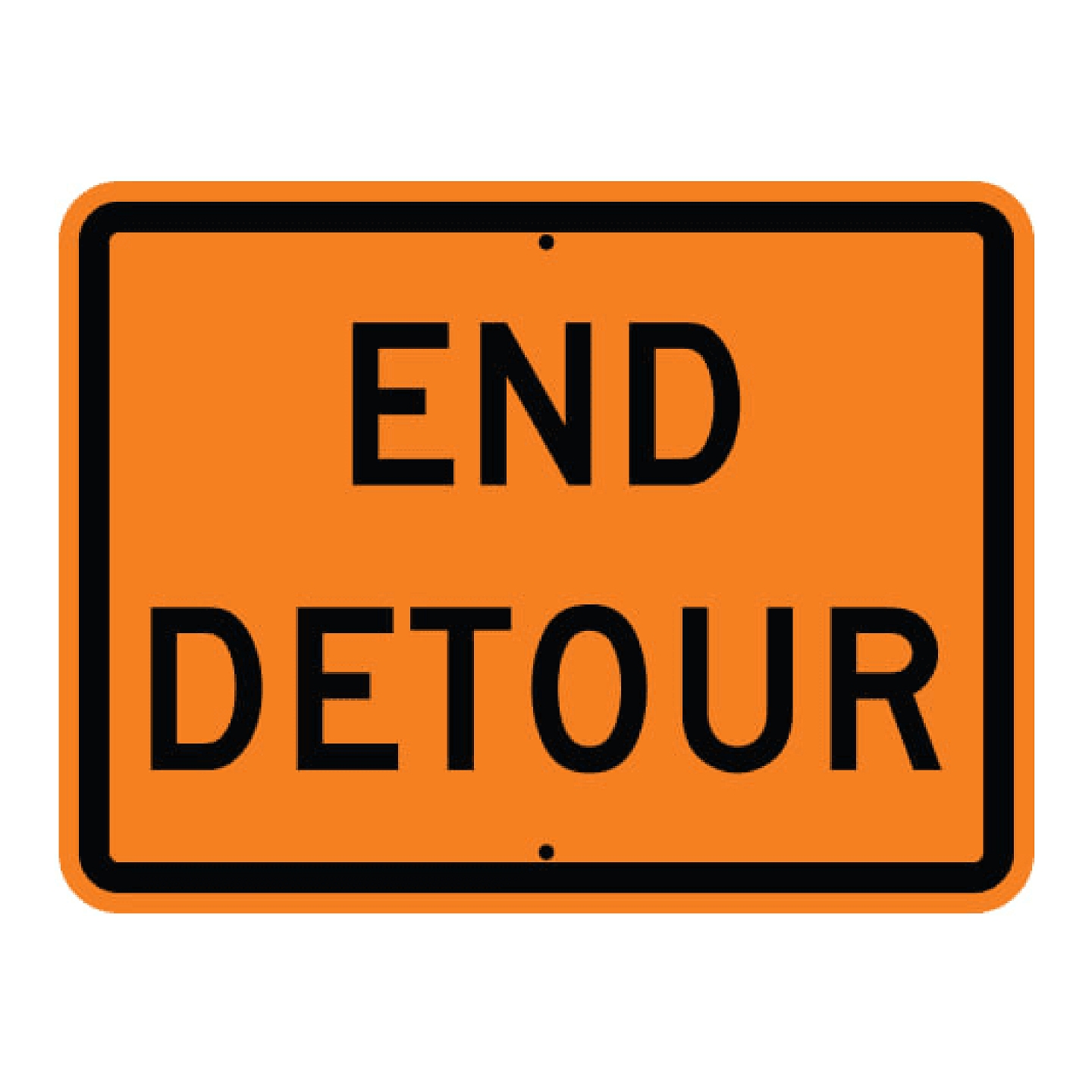 End Detour Sign - Orange