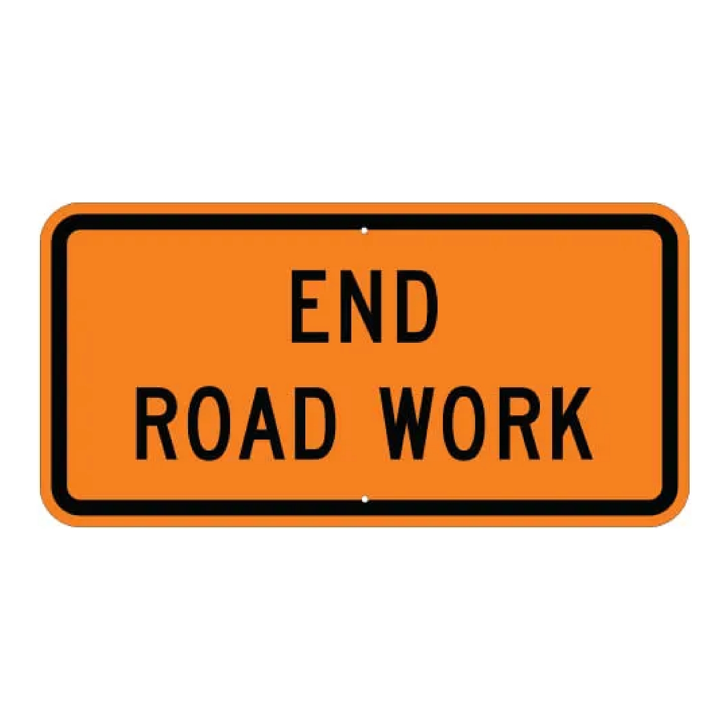 End Road Work Sign - Orange