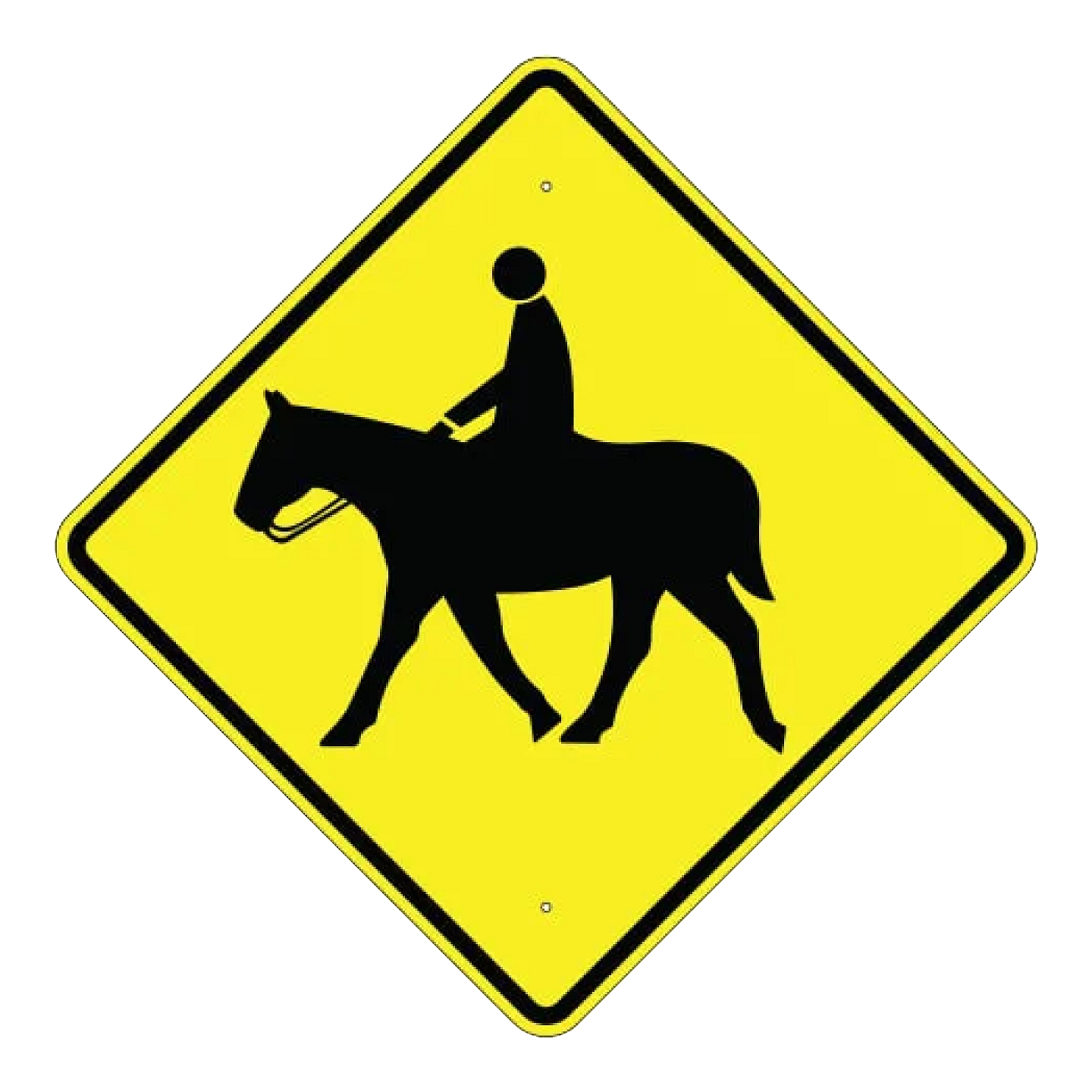 Equestrian Crossing Symbol Sign - Yellow