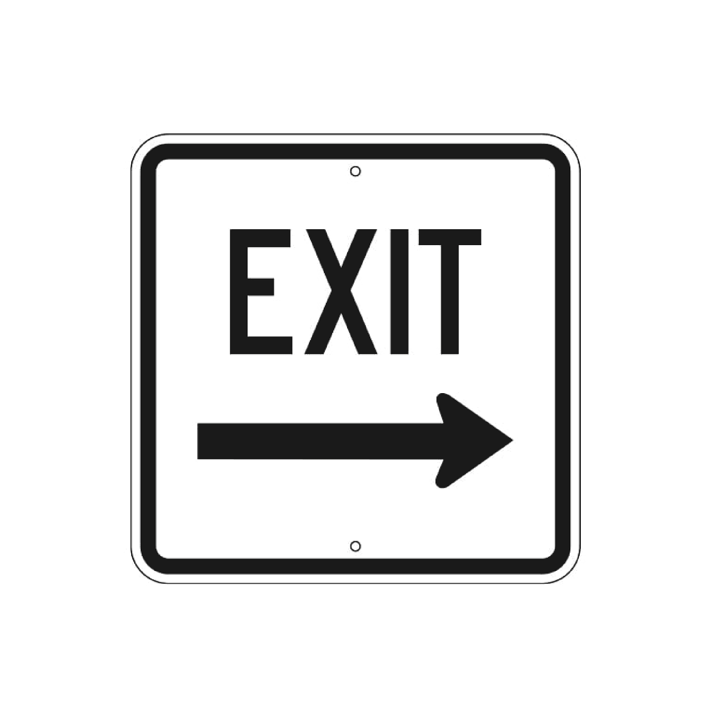 Exit Right Arrow Sign - Square