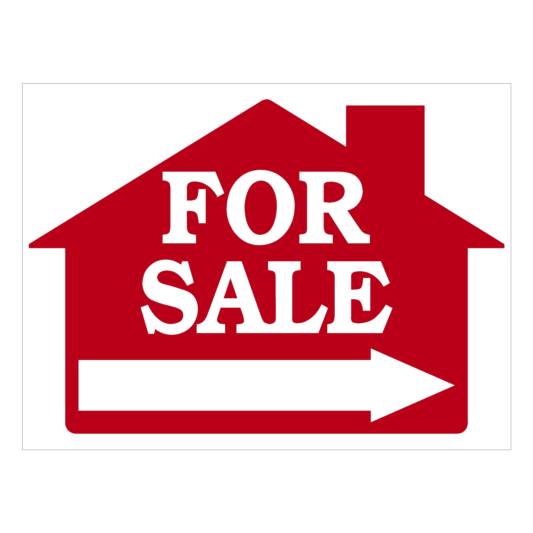 For Sale House with Arrow – Sign