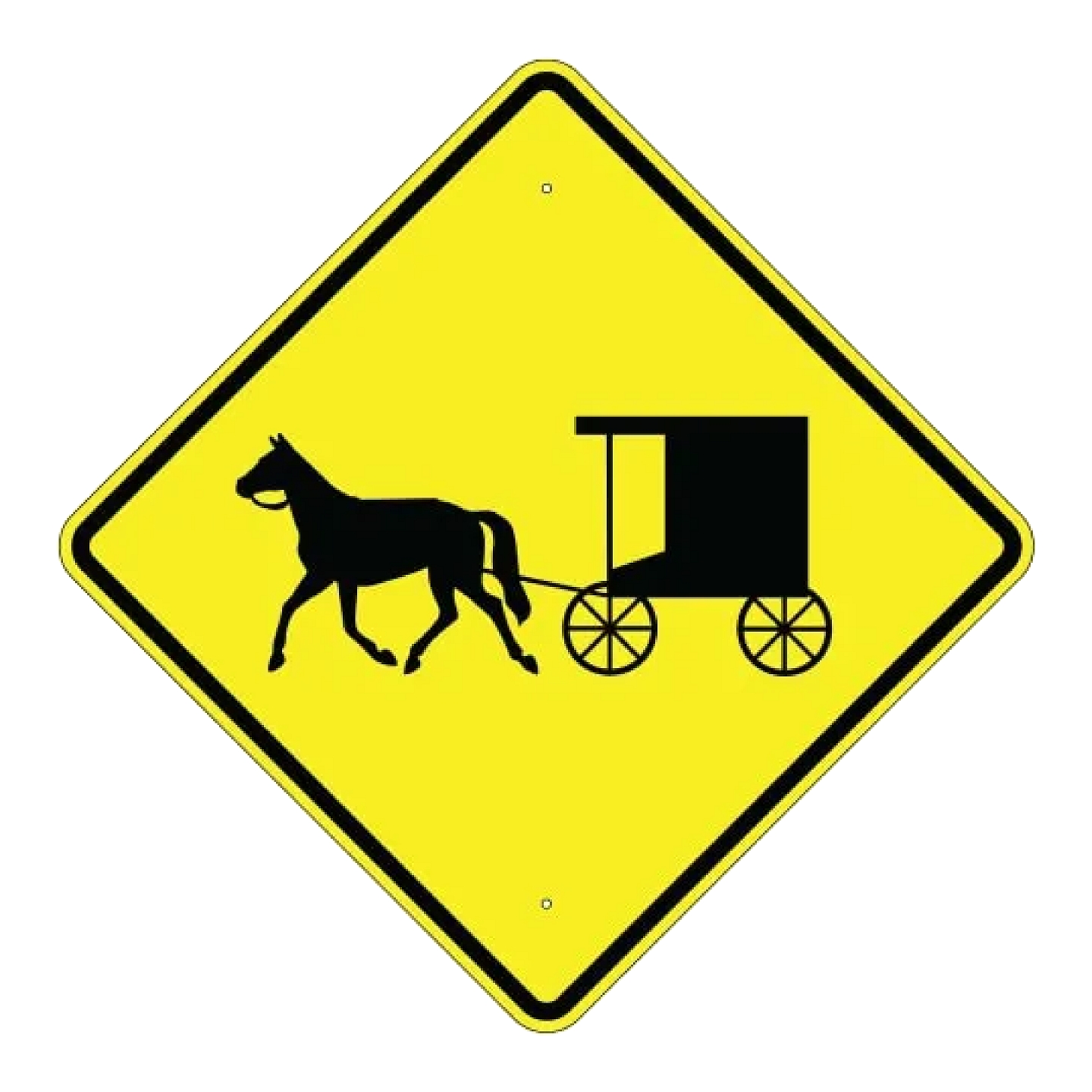Horse-Drawn Vehicle Crossing Sign - Yellow