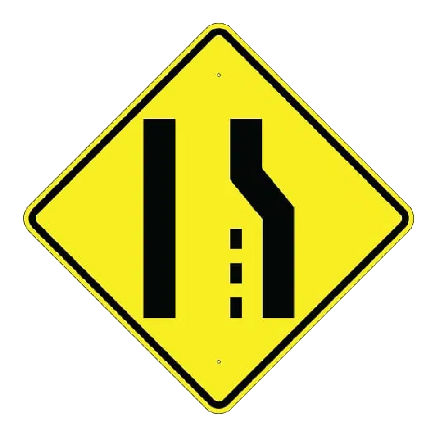 Lane Ends Right Sign - Yellow
