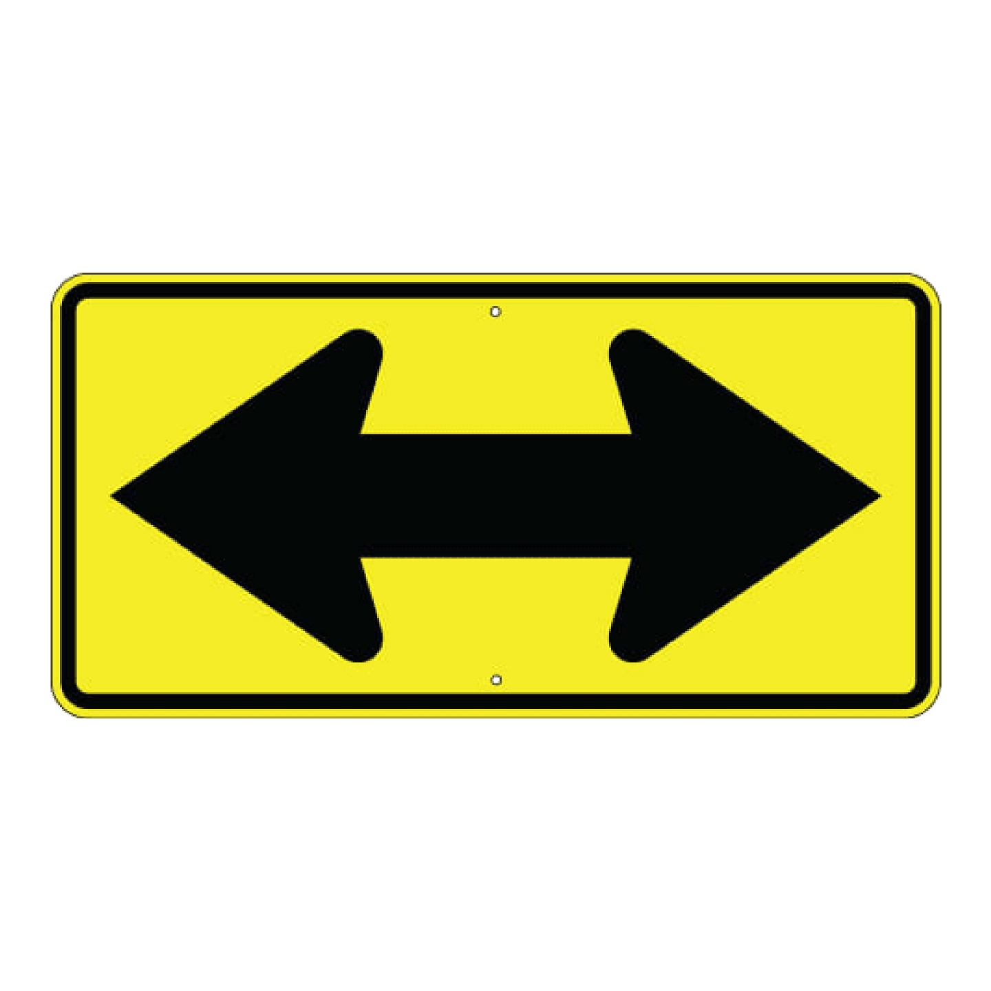 Large Double Arrow Sign - Yellow