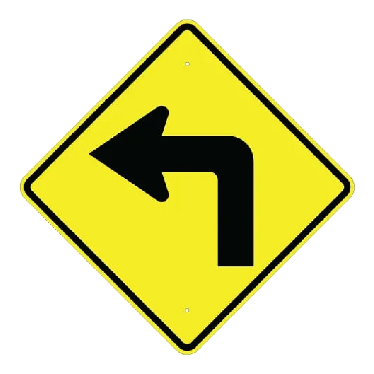 Left Turn Arrow Sign - Yellow
