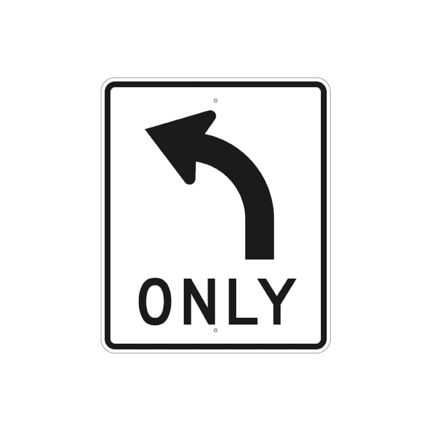Left Turn Only Symbol Sign