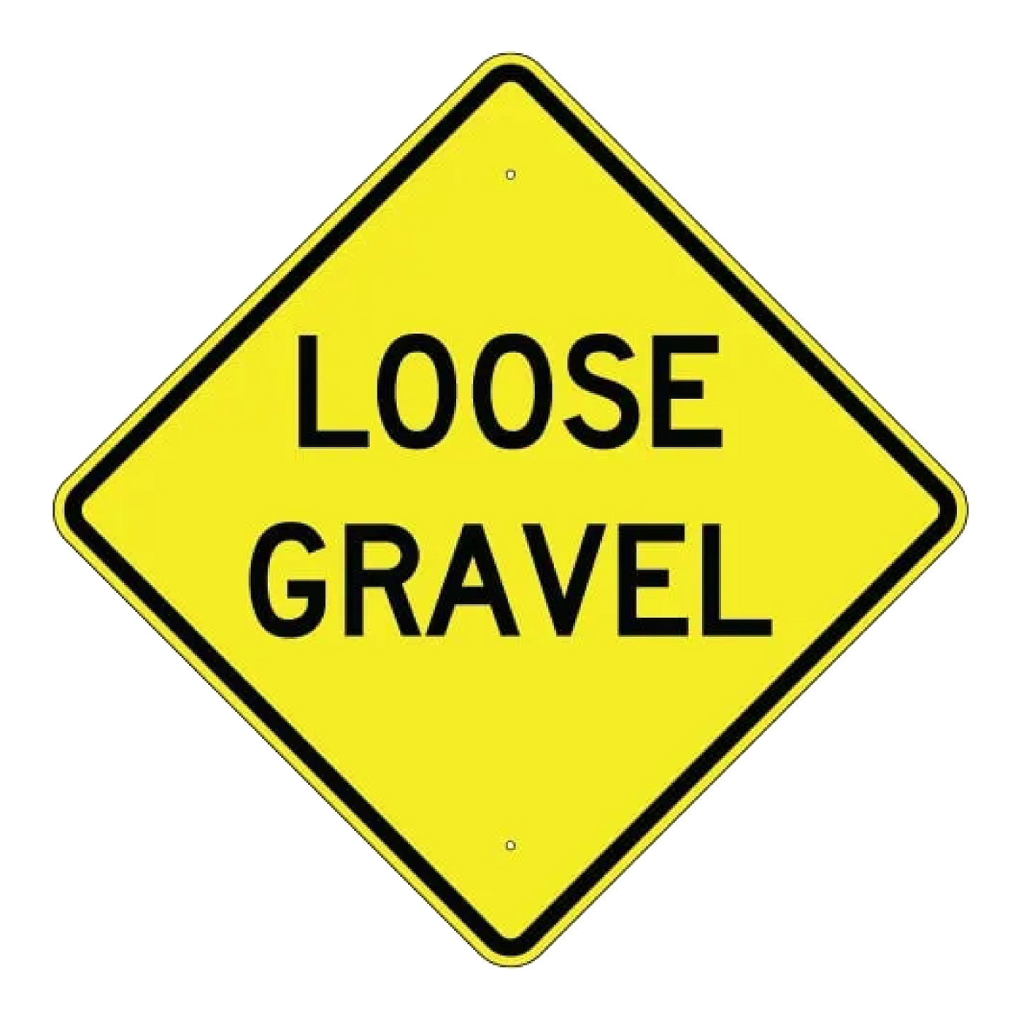 Loose Gravel Sign - Yellow