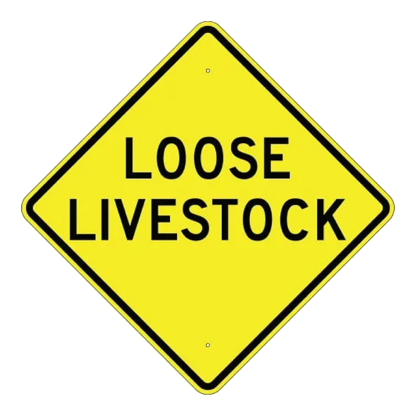 Loose Livestock Sign - Yellow