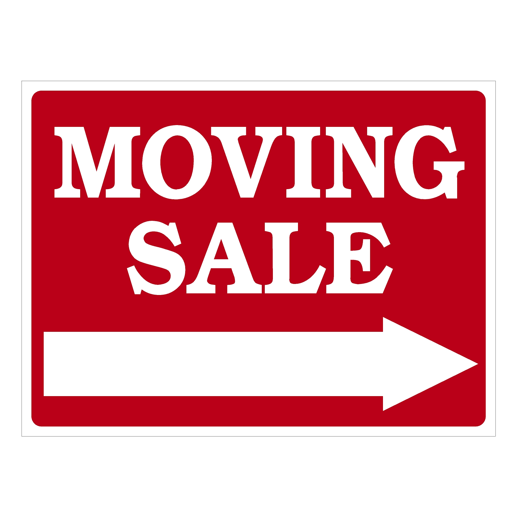 Moving Sale with Arrow – Sign