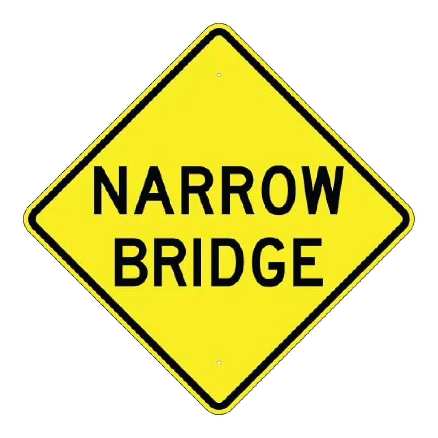 Narrow Bridge Sign - Yellow