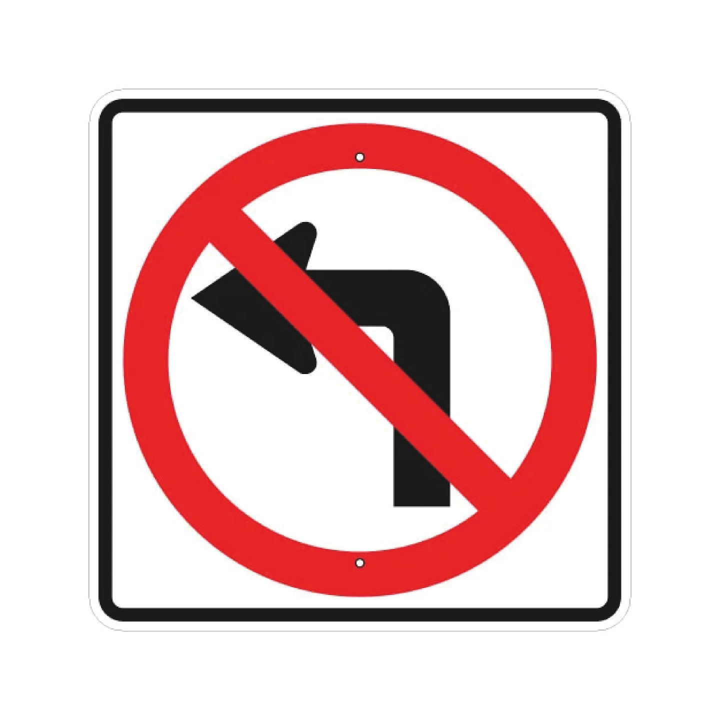 No Left Turn Symbol Sign