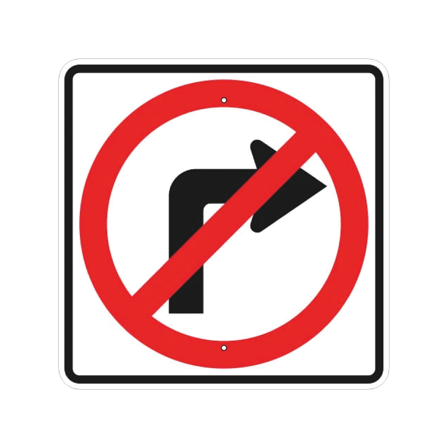 No Right Turn Symbol Sign