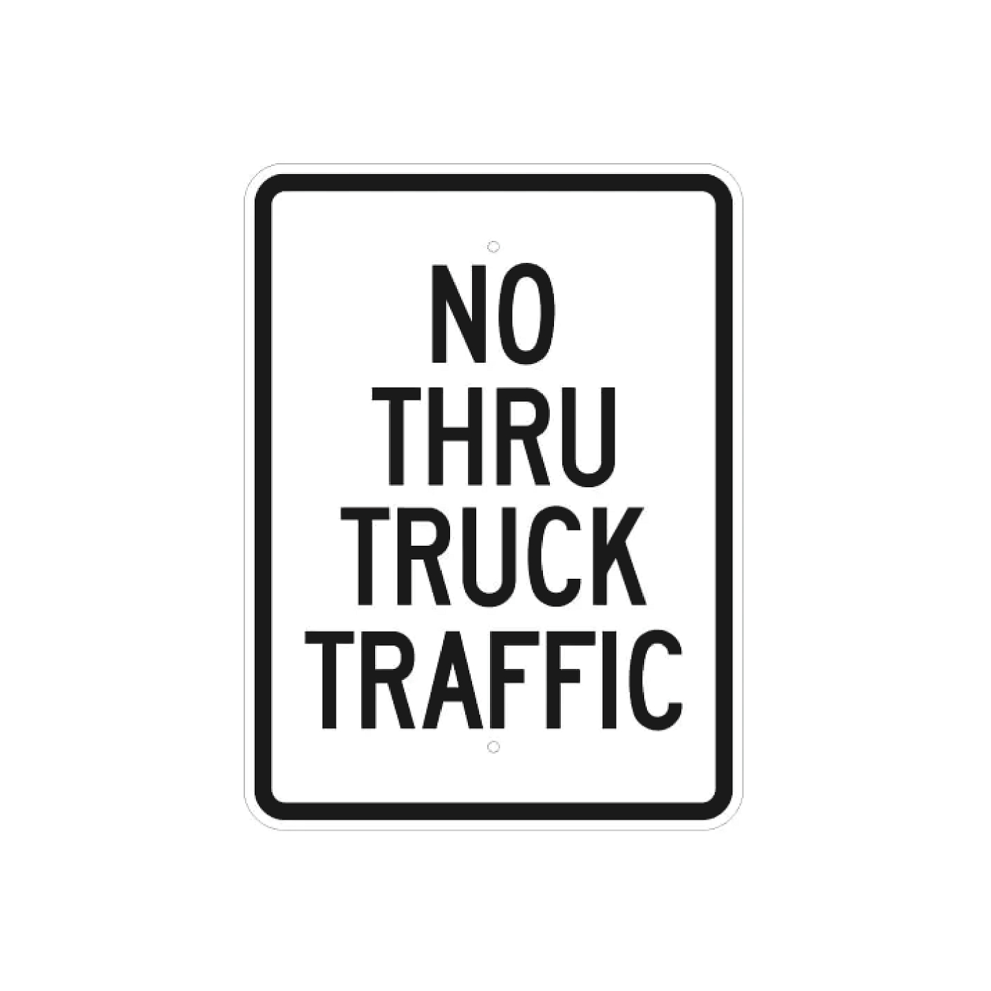 No Thru Truck Traffic Sign
