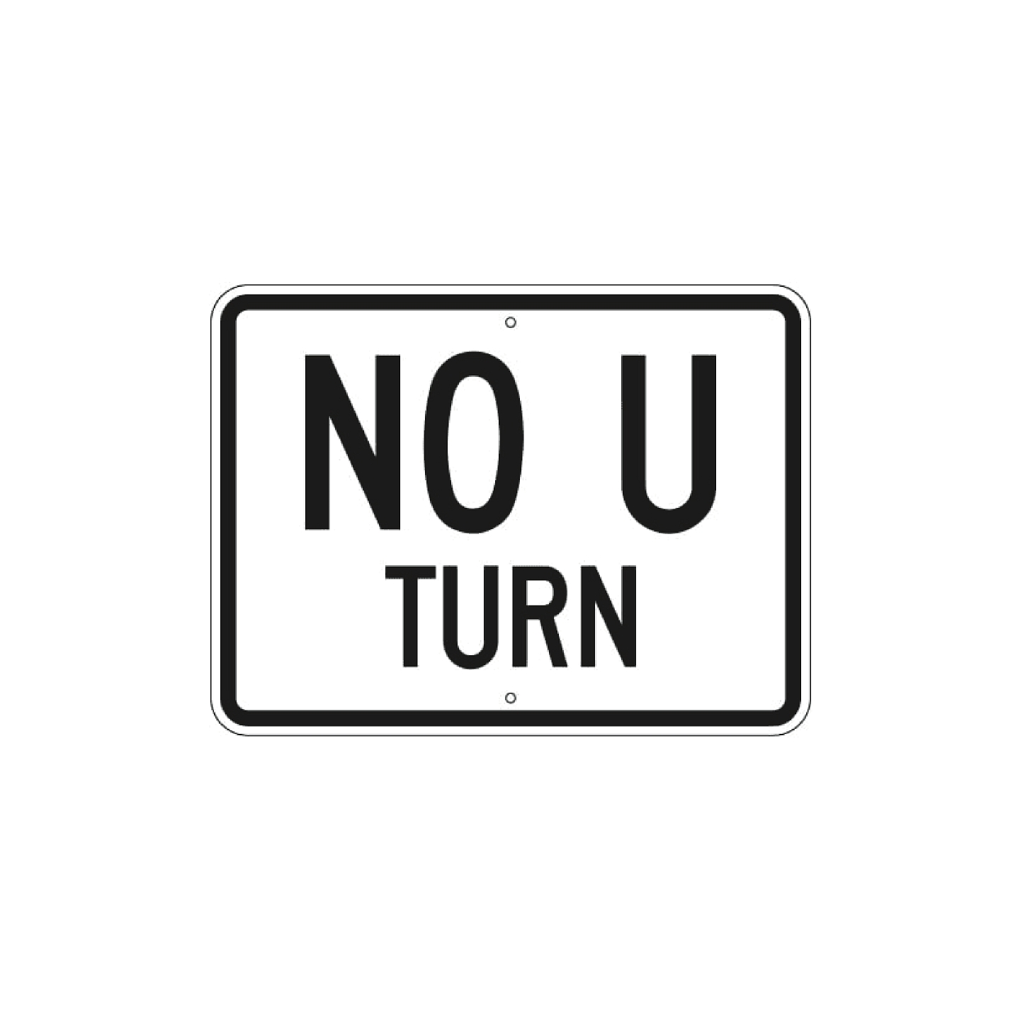 No U Turn Sign-3