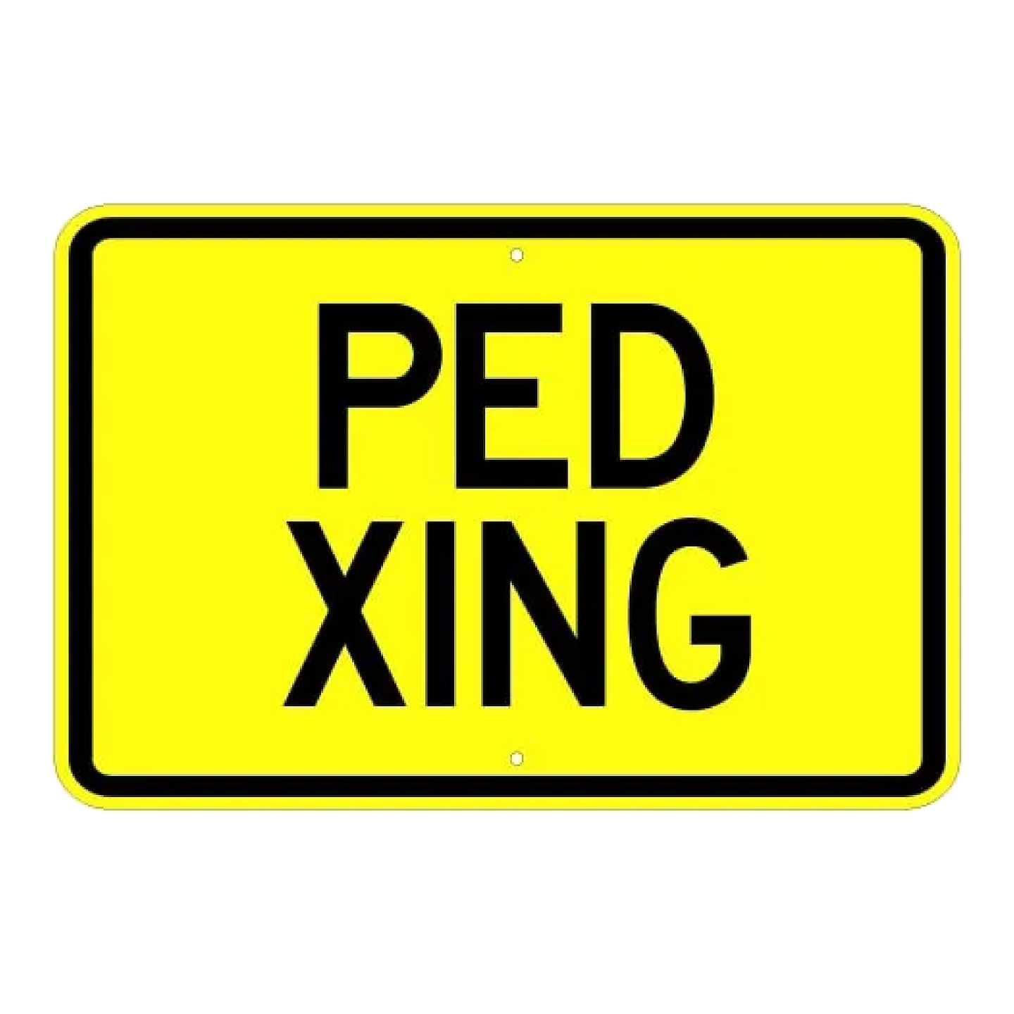 Ped X-ing Sign - Yellow