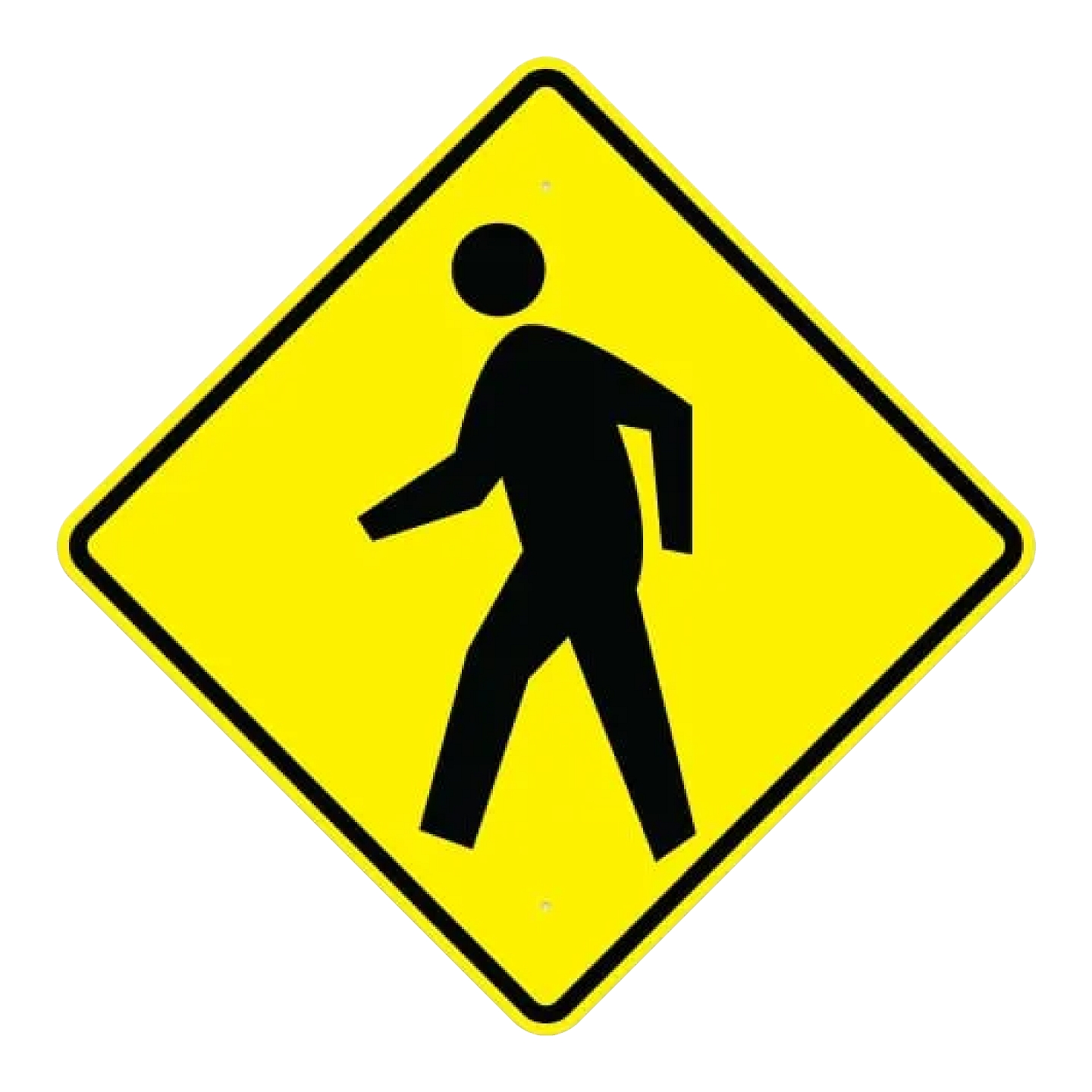 Pedestrian Crossing Symbol Sign - Yellow