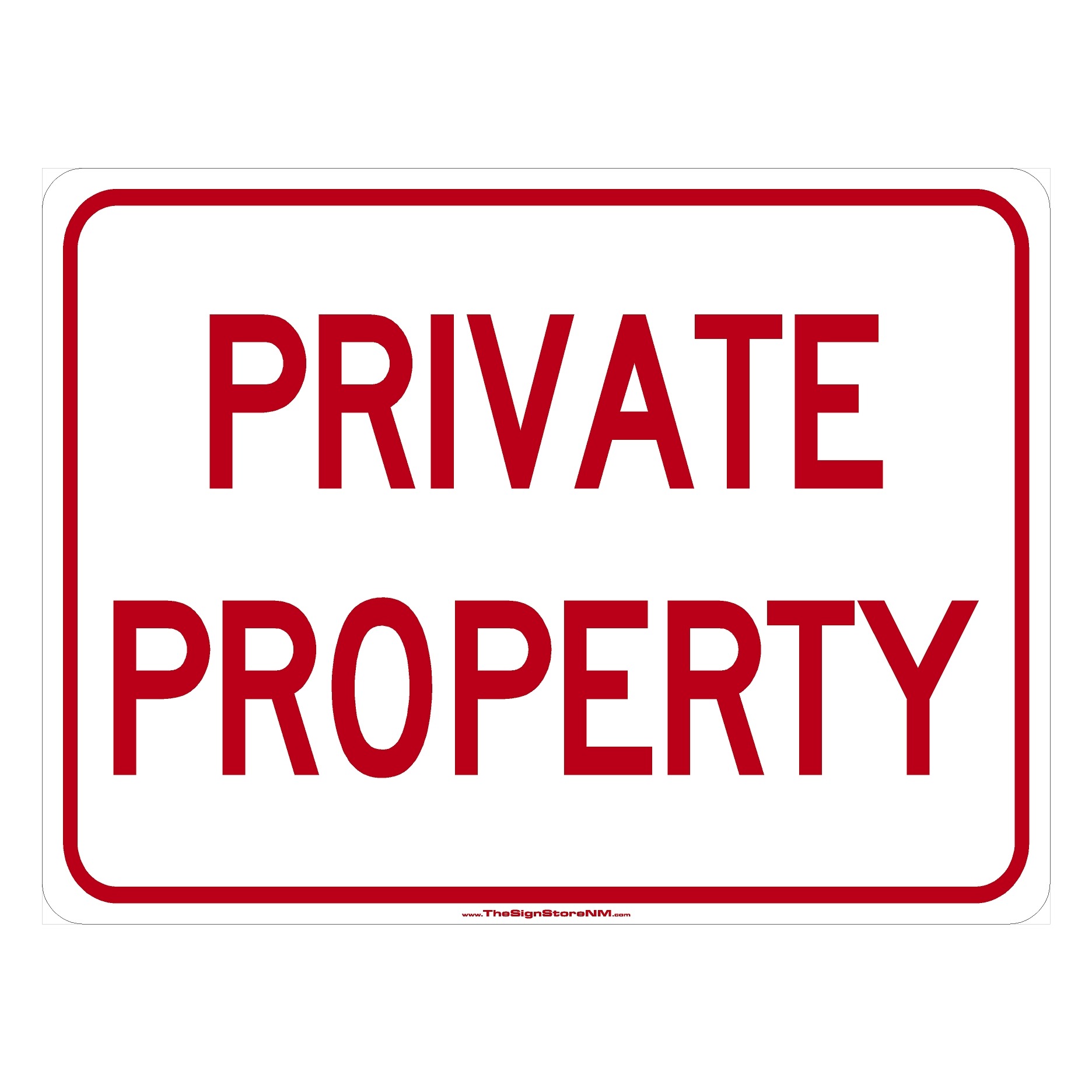 Private Property Sign - Red