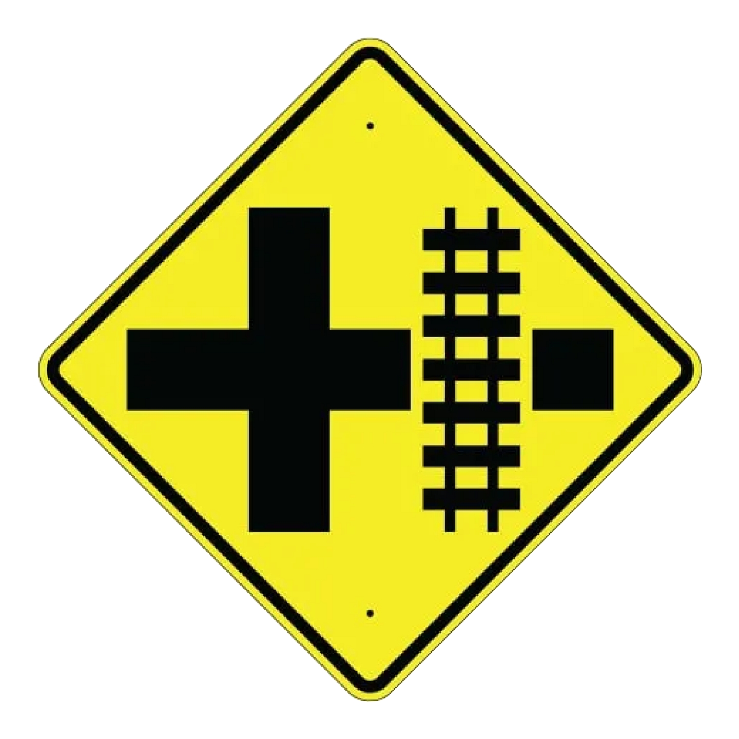 Railroad Crossing - Crossroad Sign - Yellow