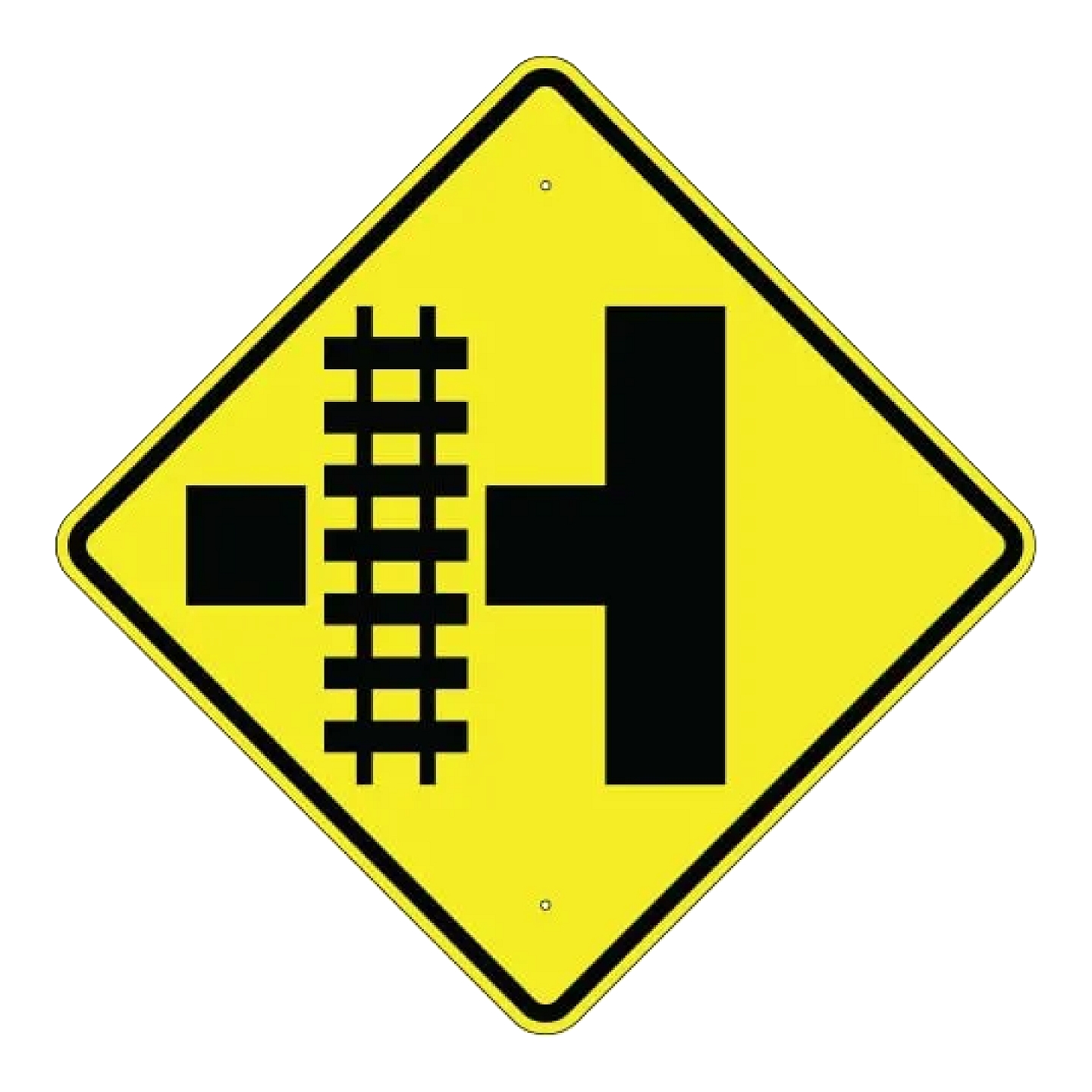 Railroad - Side Road Sign - Yellow
