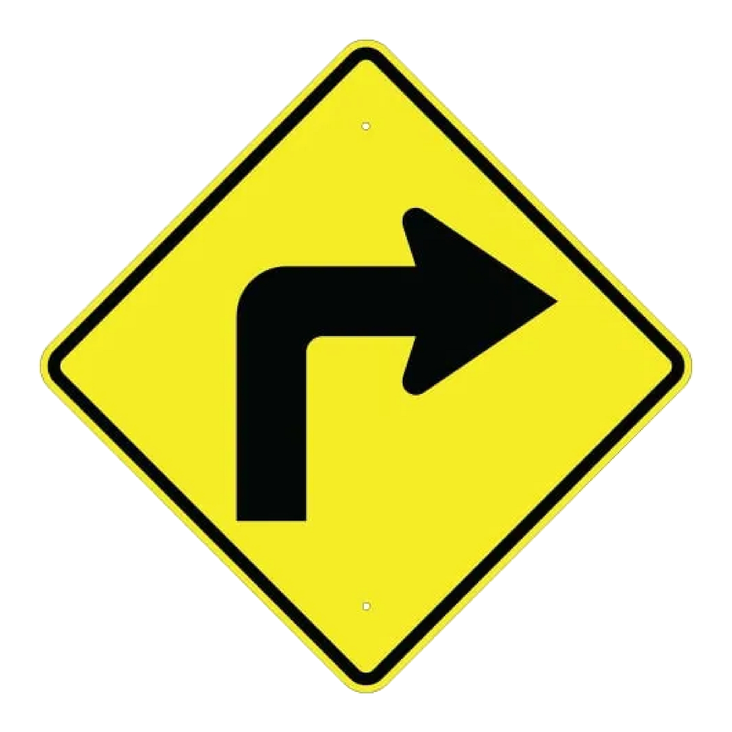 Right Turn Arrow Sign - Yellow