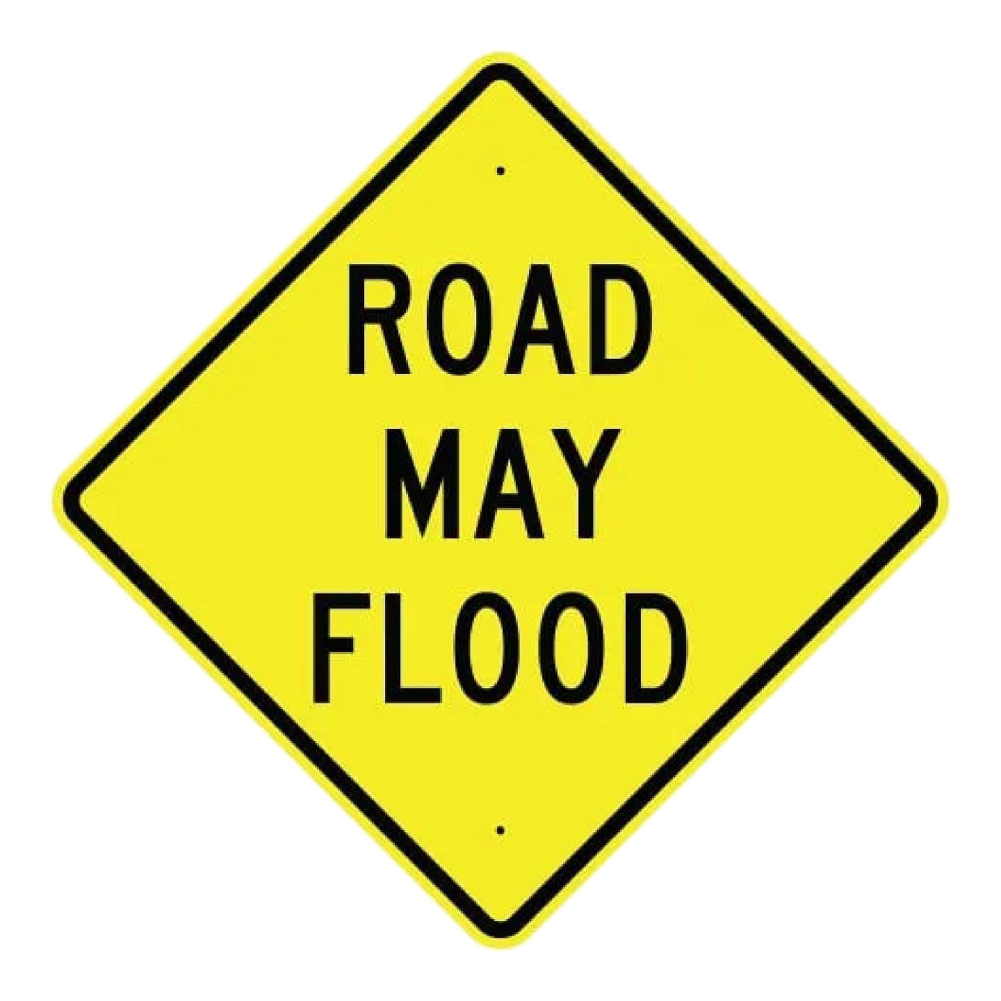 Road May Flood Sign - Yellow