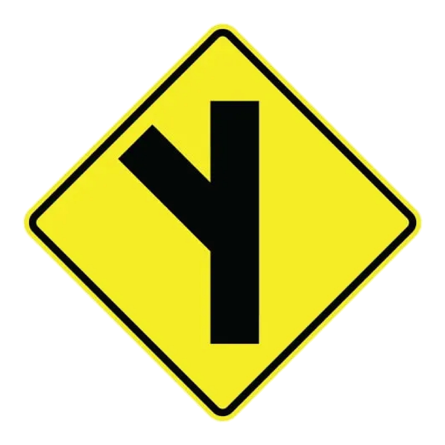 Side Road - Left Diagonal Symbol Sign - Yellow