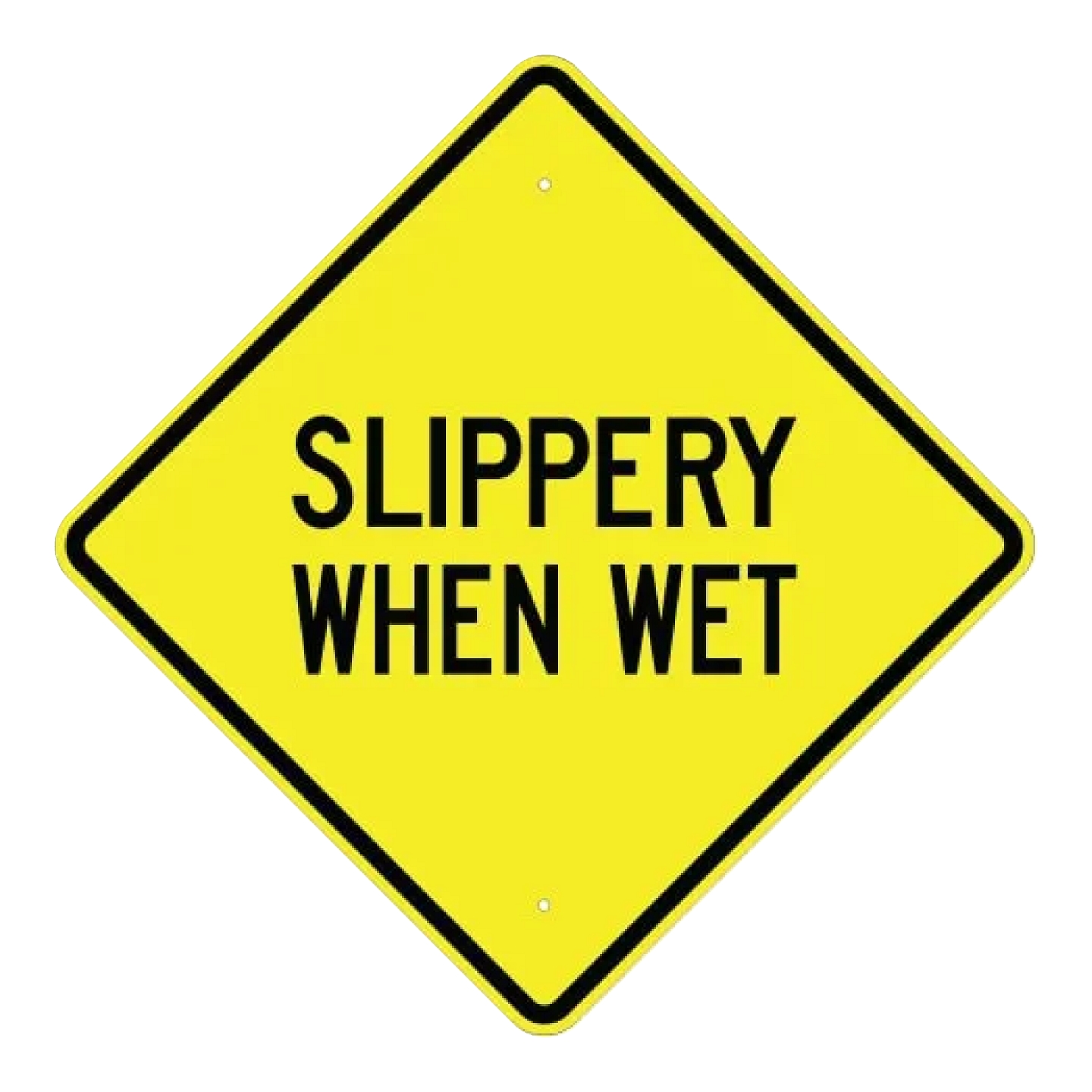 Slippery When Wet Sign - Yellow