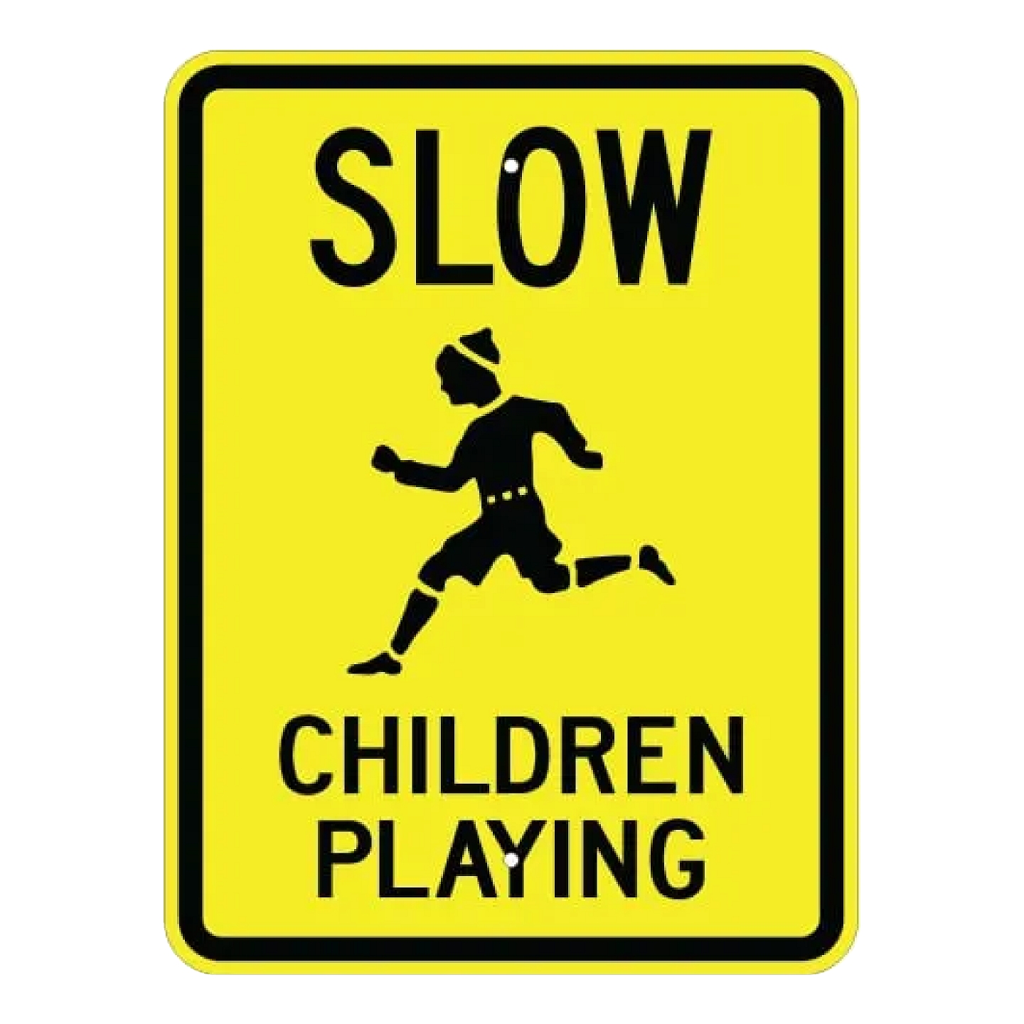 Slow Children Playing Child Symbol - Yellow
