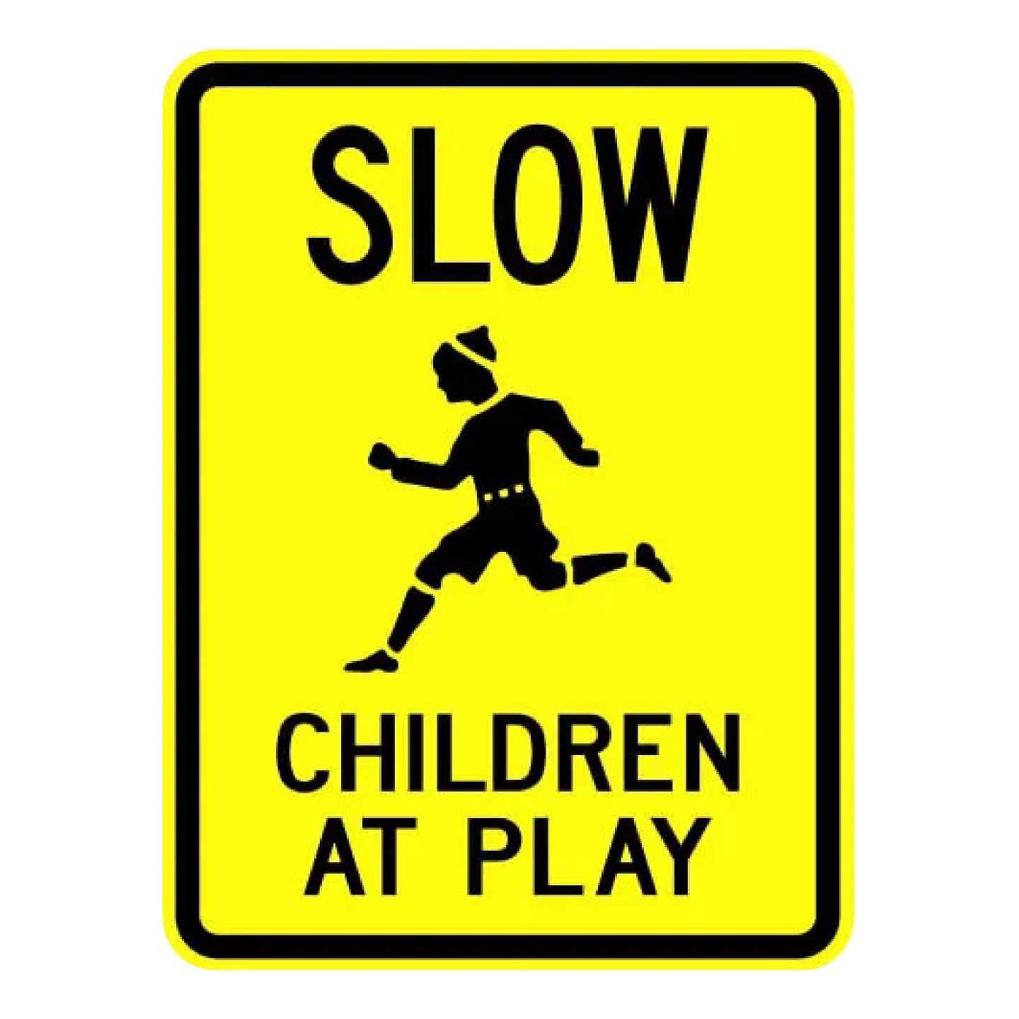 Slow Children at Play Child Symbol Sign - Yellow
