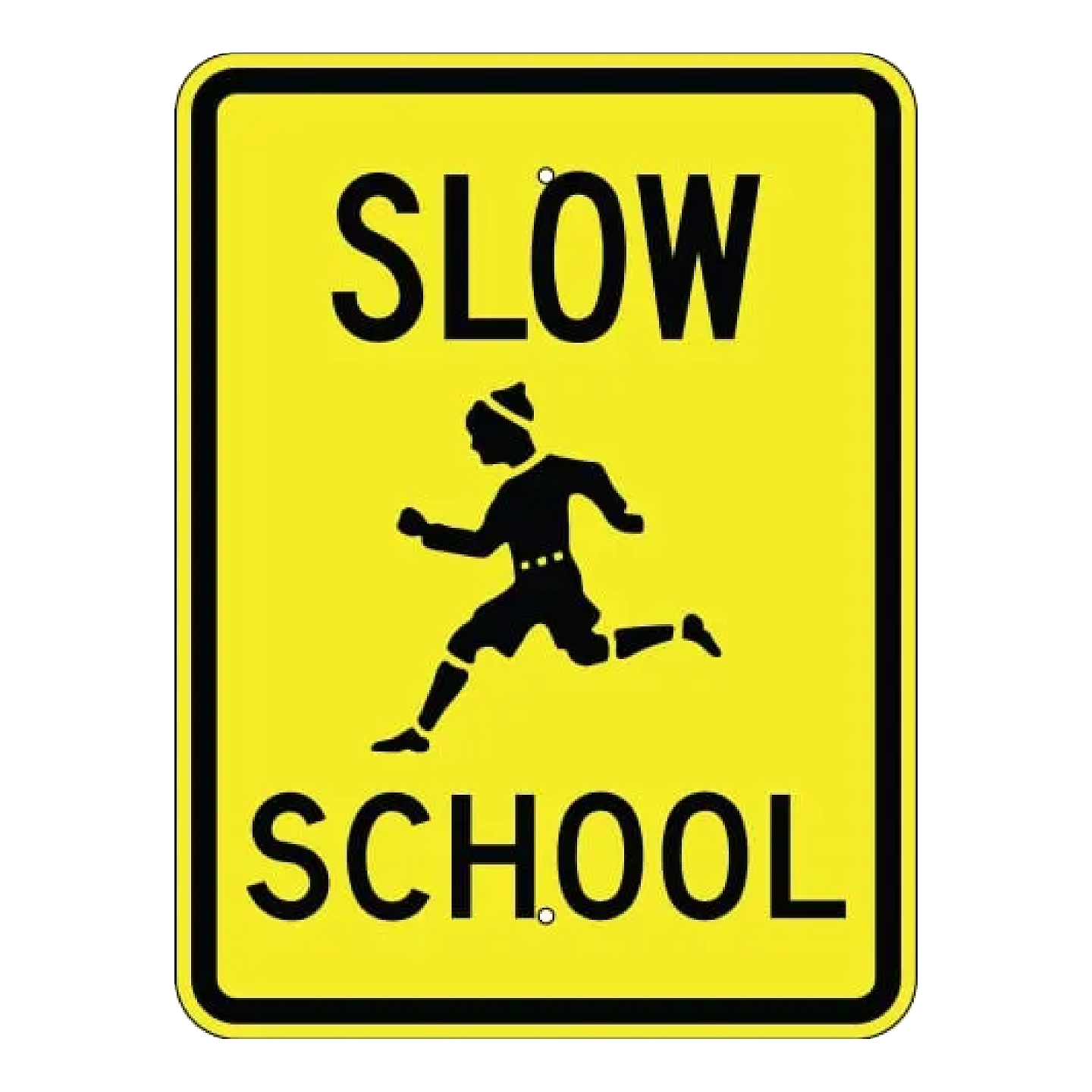 Slow School Child Symbol Sign - Yellow