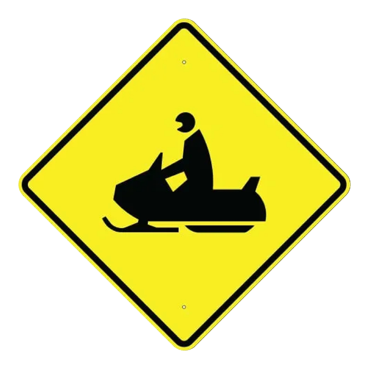 Snowmobile Crossing Symbol Sign - Yellow