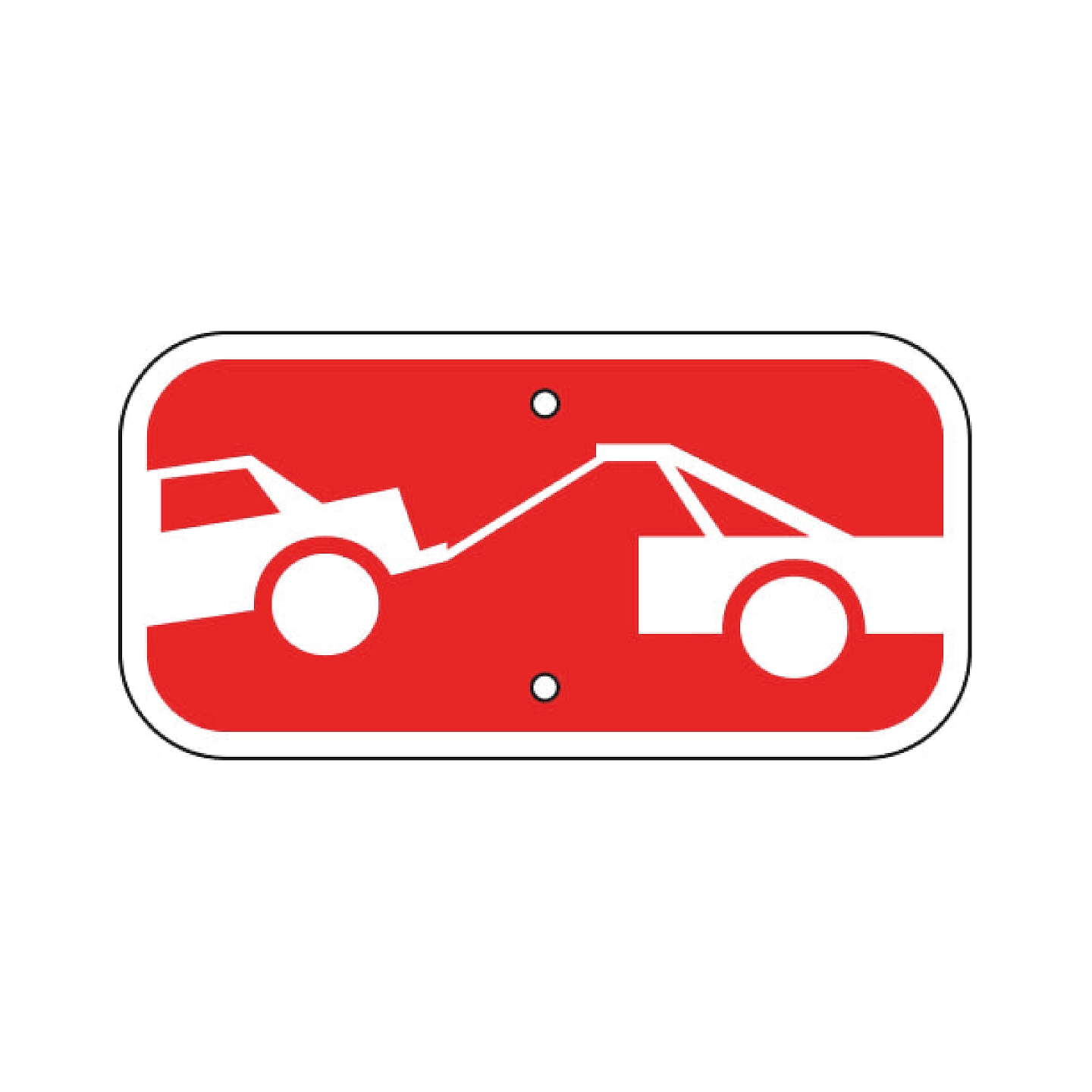 Tow-Away Zone Symbol Sign - Red