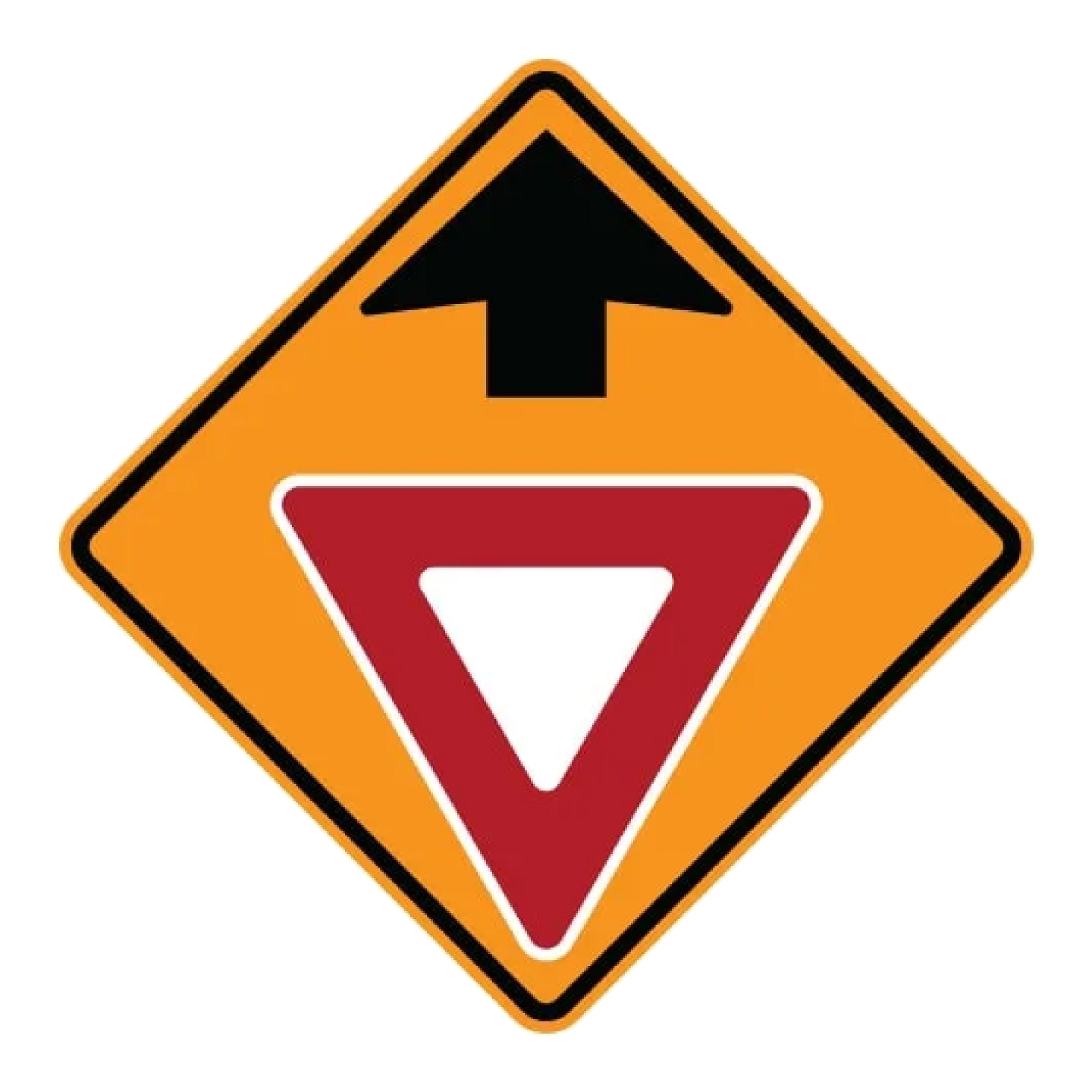 Yield Ahead Symbol Sign - Orange